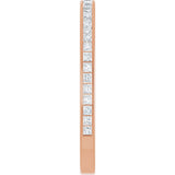 14K Gold Square Natural Diamond Channel-Set Anniversary Band – 1.75x1.75 mm Stones (1 1/5–1 1/4 CTW) - Rose Gold - view 4