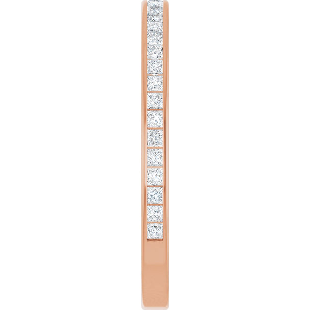 14K Gold Square Natural Diamond Channel-Set Anniversary Band – 1.75x1.75 mm Stones (1 1/5–1 1/4 CTW) - Rose Gold - view 4