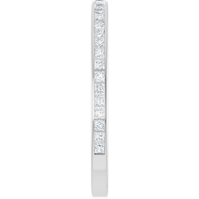 14K Gold Square Lab-Grown Diamond Channel-Set Anniversary Band – 1.75x1.75 mm Stones (1 1/5–1 1/4 CTW) - White Gold - view 4