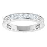 14K Gold Square Natural Diamond Channel-Set Anniversary Band – 3x3 mm Stones - White Gold - view 3
