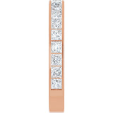 14K Gold Square Lab-Grown Diamond Channel-Set Anniversary Band – 3x3 mm Stones - Rose Gold - view 4