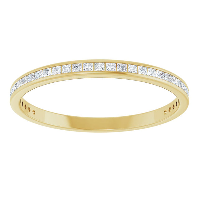14K Gold Square Lab-Grown Diamond Channel-Set Anniversary Band – 1.5x1.5 mm Stones (3/4 CTW) - Yellow Gold - view 3