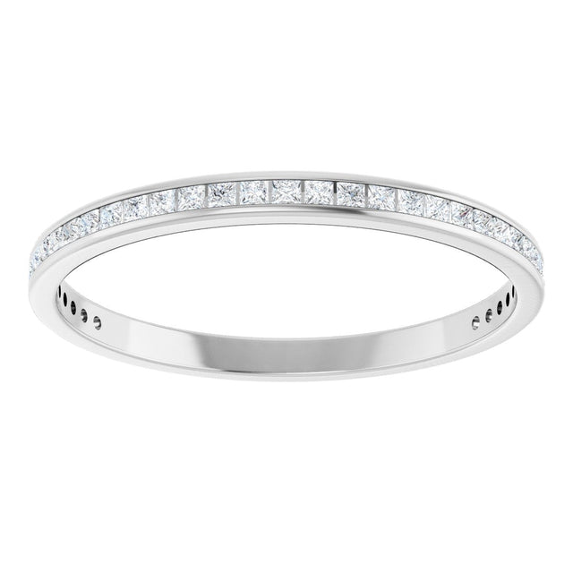 14K Gold Square Lab-Grown Diamond Channel-Set Anniversary Band – 1.5x1.5 mm Stones (3/4 CTW) - White Gold - view 3