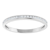 14K Gold Square Lab-Grown Diamond Channel-Set Anniversary Band – 1.5x1.5 mm Stones (3/4 CTW) - White Gold - view 3