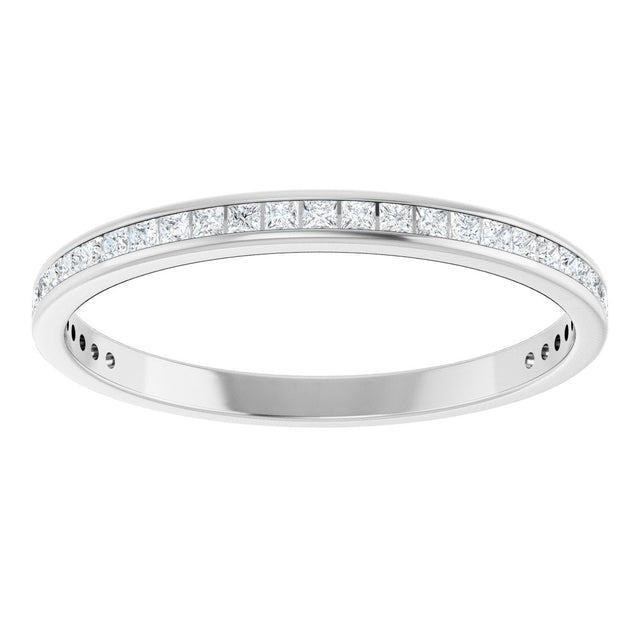 14K Gold Square Lab-Grown Diamond Channel-Set Anniversary Band – 1.5x1.5 mm Stones (3/4 CTW) - White Gold - view 3