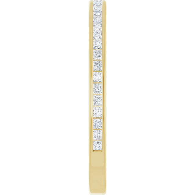 14K Gold Square Lab-Grown Diamond Channel-Set Anniversary Band – 1.5x1.5 mm Stones (3/4 CTW) - Yellow Gold - view 4
