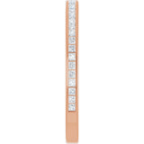 14K Gold Square Natural Diamond Channel-Set Anniversary Band – 1.5x1.5 mm Stones (3/4 CTW) - Rose Gold - view 4