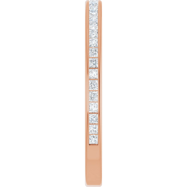 14K Gold Square Natural Diamond Channel-Set Anniversary Band – 1.5x1.5 mm Stones (3/4 CTW) - Rose Gold - view 4