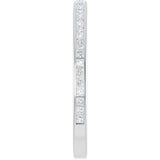 14K Gold Square Lab-Grown Diamond Channel-Set Anniversary Band – 1.5x1.5 mm Stones (3/4 CTW) - White Gold - view 4