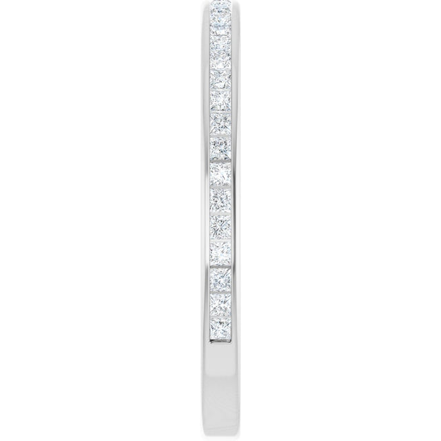 14K Gold Square Lab-Grown Diamond Channel-Set Anniversary Band – 1.5x1.5 mm Stones (3/4 CTW) - White Gold - view 4