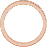 14K Gold Square Lab-Grown Diamond Channel-Set Anniversary Band – 2x2 mm Stones - Rose Gold - view 2