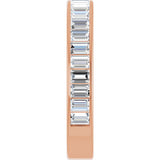 14K Gold Straight Baguette Lab-Grown Diamond Channel-Set Anniversary Band – 3x2 mm Stones - Rose Gold - view 4