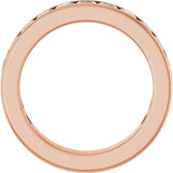 14K Gold Square Lab-Grown Diamond Channel-Set Anniversary Band – 3x3 mm Stones - Rose Gold - view 2