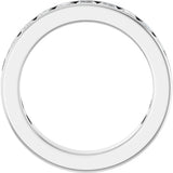 14K Gold Square Lab-Grown Diamond Channel-Set Anniversary Band – 3x3 mm Stones - White Gold - view 2