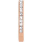 14K Gold Square Lab-Grown Diamond Channel-Set Anniversary Band – 1.75x1.75 mm Stones - Rose Gold - view 4