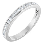 14K Gold Square Natural Diamond Channel-Set Anniversary Band – 1.5x1.5 mm Stones - White Gold