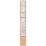14K Gold Square Lab-Grown Diamond Channel-Set Anniversary Band – 3x3 mm Stones - Rose Gold - view 4
