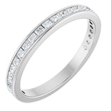 14K Gold Square Lab-Grown Diamond Channel-Set Anniversary Band – 1.75x1.75 mm Stones - White Gold