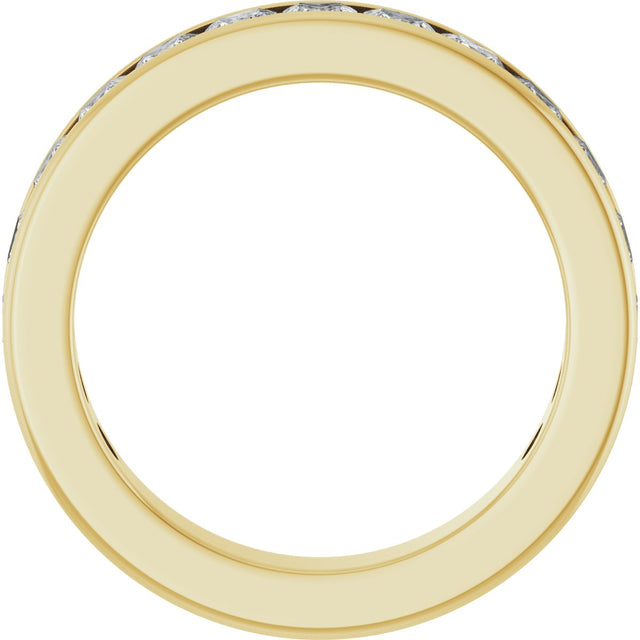 10K Gold Square Natural Diamond Channel-Set Anniversary Band – 2 1/3 CTW - Yellow Gold - view 2
