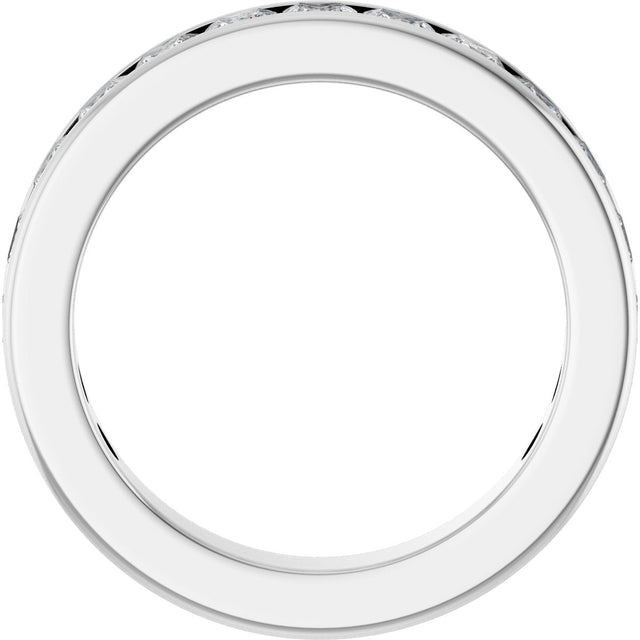 10K Gold Square Natural Diamond Channel-Set Anniversary Band – 2 1/4 CTW - White Gold - view 2
