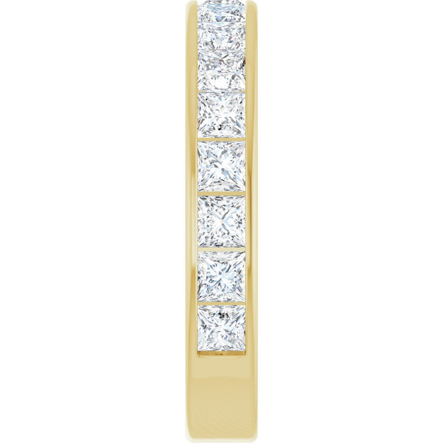 10K Gold Square Natural Diamond Channel-Set Anniversary Band – 1 3/4 CTW - Yellow Gold - view 4