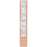 10K Gold Square Natural Diamond Channel-Set Anniversary Band – 2 3/8 CTW - Rose Gold - view 4