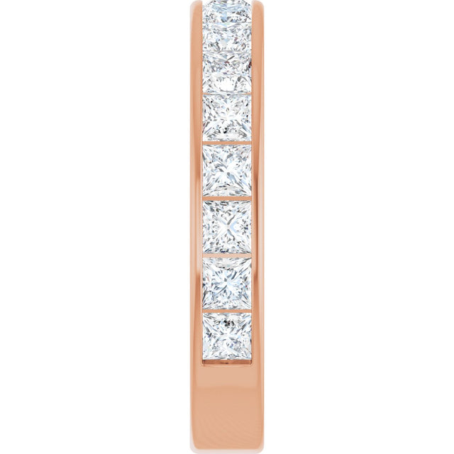 10K Gold Square Natural Diamond Channel-Set Anniversary Band – 1 7/8 CTW - Rose Gold - view 4