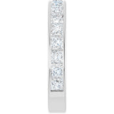 10K Gold Square Natural Diamond Channel-Set Anniversary Band – 1 3/4 CTW - White Gold - view 4