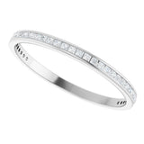 14K Gold Square Natural Diamond Channel-Set Anniversary Band – 1.5x1.5 mm Stones (3/4 CTW) - White Gold - view 5