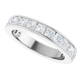 10K Gold Square Natural Diamond Channel-Set Anniversary Band – 2 3/8 CTW - White Gold - view 5
