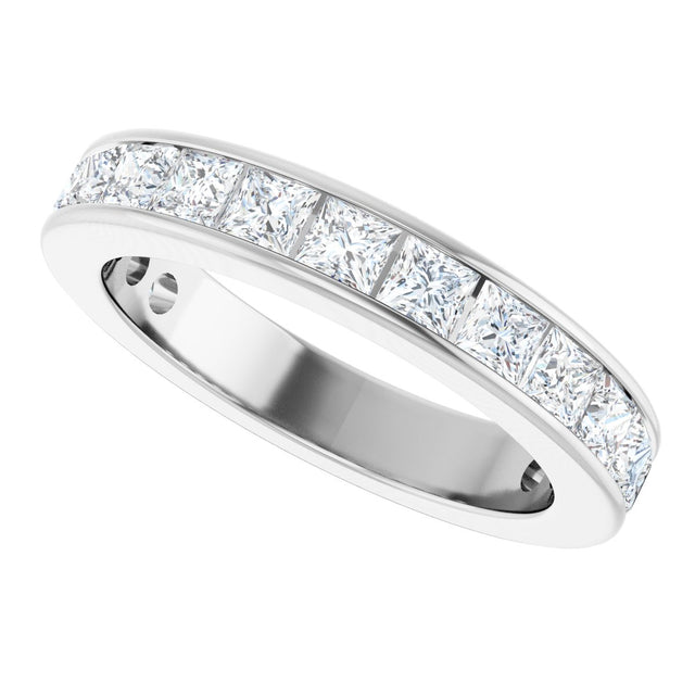 10K Gold Square Natural Diamond Channel-Set Anniversary Band – 2 1/3 CTW - White Gold - view 5