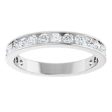 14K Gold Round Lab-Grown Diamond Channel-Set Anniversary Band – 3 mm Stones - White Gold - view 3
