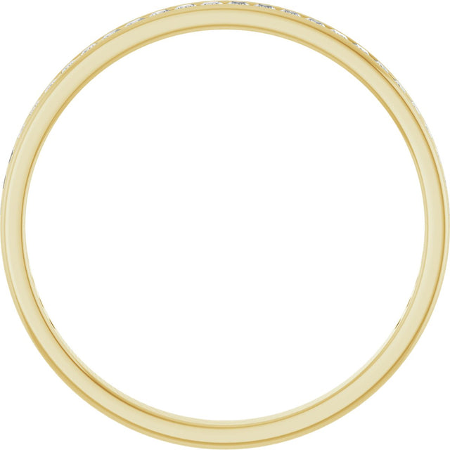 14K Gold Square Lab-Grown Diamond Channel-Set Anniversary Band – 1.5x1.5 mm Stones (3/4 CTW) - Yellow Gold - view 2