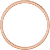 14K Gold Square Lab-Grown Diamond Channel-Set Anniversary Band – 1.5x1.5 mm Stones (3/4 CTW) - Rose Gold - view 2