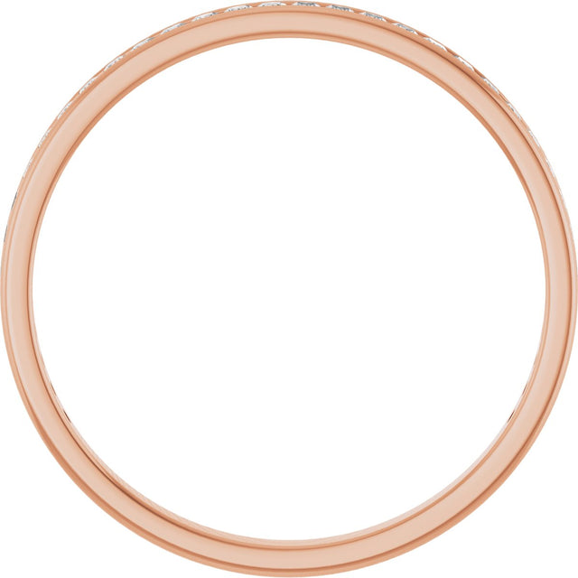 14K Gold Square Lab-Grown Diamond Channel-Set Anniversary Band – 1.5x1.5 mm Stones (3/4 CTW) - Rose Gold - view 2