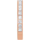 14K Gold Square Lab-Grown Diamond Channel-Set Anniversary Band – 2.25x2.25 mm Stones - Rose Gold - view 4