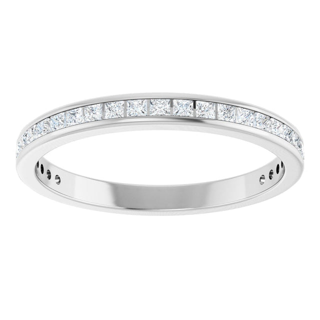14K Gold Square Lab-Grown Diamond Channel-Set Anniversary Band – 1.5x1.5 mm Stones - White Gold - view 3