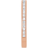 14K Gold Square Lab-Grown Diamond Channel-Set Anniversary Band – 1.5x1.5 mm Stones - Rose Gold - view 4