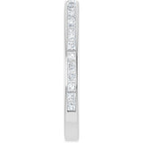 14K Gold Square Lab-Grown Diamond Channel-Set Anniversary Band – 1.5x1.5 mm Stones - White Gold - view 4