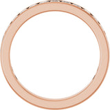14K Gold Square Lab-Grown Diamond Channel-Set Anniversary Band – 3x3 mm Stones - Rose Gold - view 2