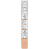 14K Gold Square Lab-Grown Diamond Channel-Set Anniversary Band – 3x3 mm Stones - Rose Gold - view 4