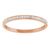 14K Gold Square Lab-Grown Diamond Channel-Set Anniversary Band – 1.5x1.5 mm Stones (3/4 CTW) - Rose Gold - view 3