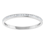 14K Gold Square Lab-Grown Diamond Channel-Set Anniversary Band – 1.5x1.5 mm Stones (3/4 CTW) - White Gold - view 3