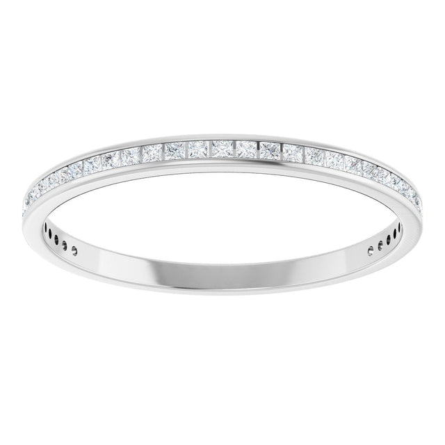 14K Gold Square Lab-Grown Diamond Channel-Set Anniversary Band – 1.5x1.5 mm Stones (3/4 CTW) - White Gold - view 3