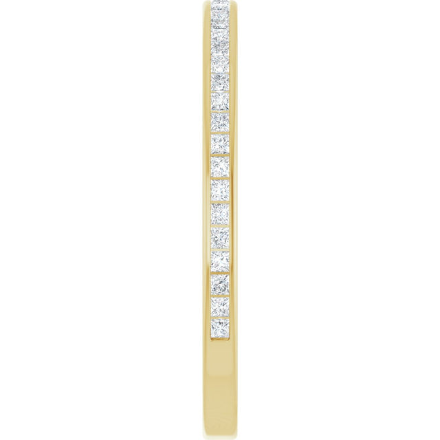 14K Gold Square Natural Diamond Channel-Set Anniversary Band – 1.5x1.5 mm Stones (3/4 CTW) - Yellow Gold - view 4