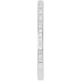 14K Gold Square Lab-Grown Diamond Channel-Set Anniversary Band – 1.5x1.5 mm Stones (3/4 CTW) - White Gold - view 4