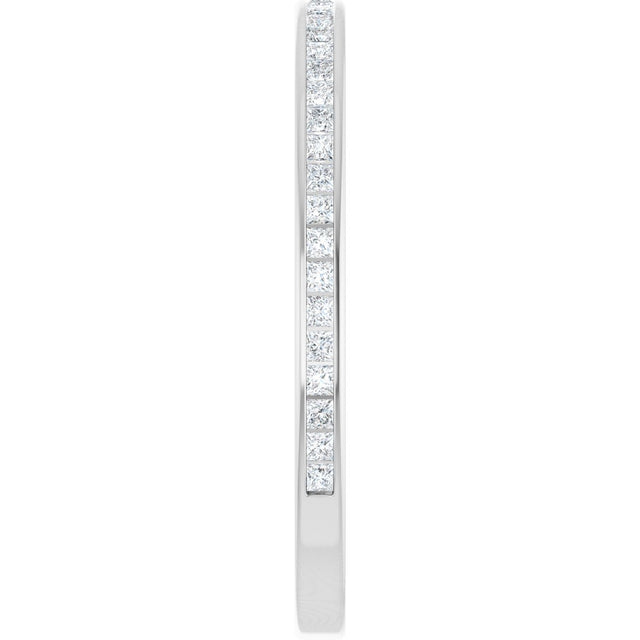 14K Gold Square Lab-Grown Diamond Channel-Set Anniversary Band – 1.5x1.5 mm Stones (3/4 CTW) - White Gold - view 4