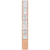 14K Gold Square Natural Diamond Channel-Set Anniversary Band – 3x3 mm Stones - Rose Gold - view 4