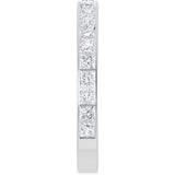14K Gold Square Lab-Grown Diamond Channel-Set Anniversary Band – 3x3 mm Stones - White Gold - view 4
