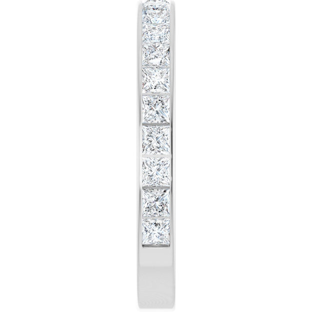 14K Gold Square Lab-Grown Diamond Channel-Set Anniversary Band – 3x3 mm Stones - White Gold - view 4